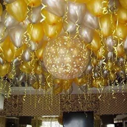 Solid   Party Products HD Metallic Finish Balloons for Birthday / Anniversary Party Decoration ( Golden, Silver ) Pack of 100 Balloon-image-95
