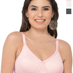 College Girl Pack of 3 Full Coverage Seamless Lightly Padded Minimizer Bra-image-73