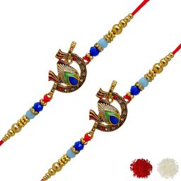 MEIRA JEWELLERY 4-Pcs Rakhi With Roli Chawal & Greeting Card-image-24
