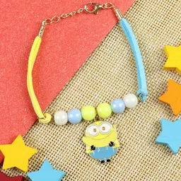 Asthetika Minion Kids Wraparound Bracelet Rakhi With Roli Chawal-36