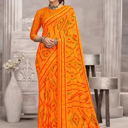 KALINI Yellow Chiffon Printed Daily Wear Saree-picture-10