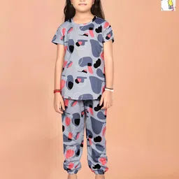 FEBVIBE Girls Pack Of 2 Printed Soft & Comfortable T-shirt With Pyjamas-picture-11