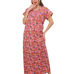 Ms.Lingies Women Printed Maternity Maxi Nightdress-image-80
