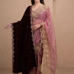 SEW Embroidered Velvet Dupatta-picture-42
