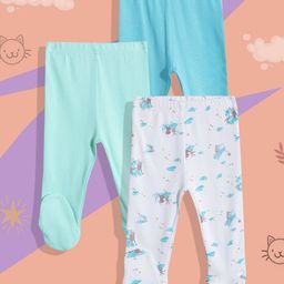 mothercare Infant Pack Of 3 Printed Pure Cotton Leggings-picture-32