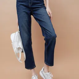 Fame Forever by Lifestyle Women Cotton Straight Fit Mid-Rise Light Fade Jeans-picture-43