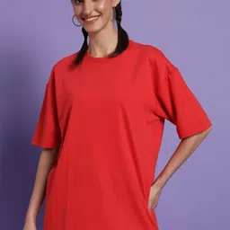 PockMAN Women Drop-Shoulder Sleeves Pure Cotton T-shirt-picture-49