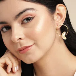 Anouk Gold Plated Artificial Beaded Circular Studs-45