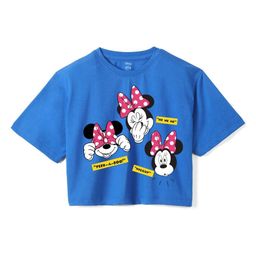 Wear Your Mind Girls Minnie Mouse Printed Pure Cotton Applique Boxy T-shirt-image-62