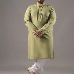 SOJANYA PLUS Size Band Collar Cotton Straight Kurta-picture-31