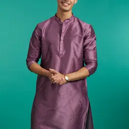 Diwas by Manyavar Men Mandarin Collar Long Sleeves Thread Work Straight Kurta-image-53