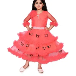 Zenat Orange Polyester Dresses-12