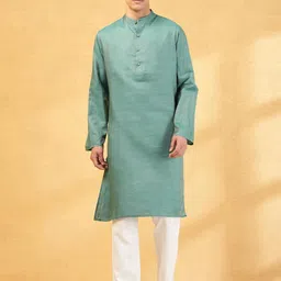 Fabindia Men Flared Sleeves Thread Work Kurta-image-58
