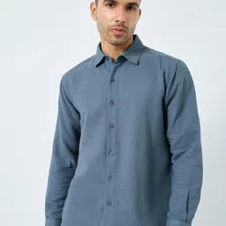 Styli Textured Spread Collar Casual Shirt-picture-40