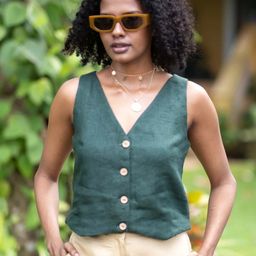 Creatures of Habit Women Heavy Linen Waistcoat-22