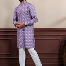 Koshin Floral Embroidered Cotton Straight Thread Work Kurta-picture-14
