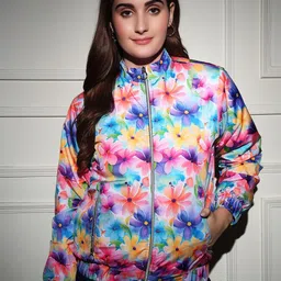TANDUL Women Floral Printed Lightweight Bomber Jacket-image-4