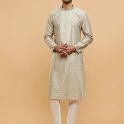 Twamev Men Embroidered Regular Thread Work Kurta with Churidar-picture-43