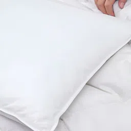 MASPAR White Feathers Filled Cotton Lightweight Sleep Pillow-image-30