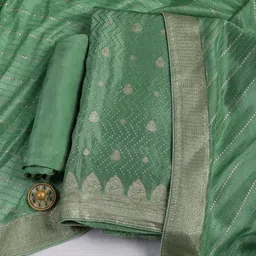 Meena Bazaar Floral Woven Design Zari Unstitched Dress Material-image-77