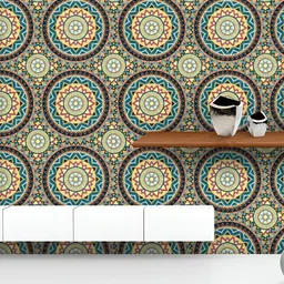 ArtzFolio Printed UV-Resistant Anti-Bacterial Indian Ornate FlowersPeel & Stick Wallpaper-picture-35