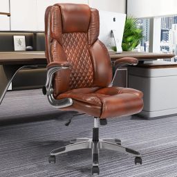 Leatherette Office Adjustable Arm Chair-26