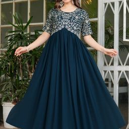 Emaira Women Checked Georgette Anarkali Kurta-image-25