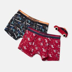 Jockey Boys Pack Of 2 Printed Cotton Trunks PB03-0205-BK-CP-31