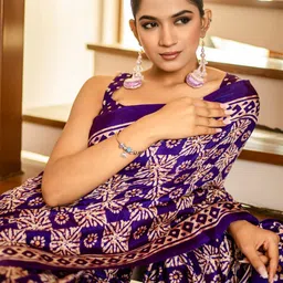 Anouk Rustic Ethnic Motifs Block Print Saree image 2