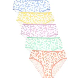 Charm n Cherish Girls Pack Of 5 Butterfly Printed Pure Cotton Basic Briefs GWBRO82-50