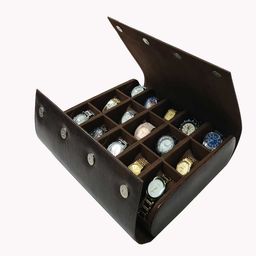 essart Brown 15 Slot Foldable Watch Organiser-40