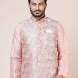 Nawaz's Kurta Men Printed Woven Nehru Jacket-picture-24