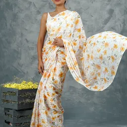 TEEJH Floral Printed Saree With Blouse Piece-image-22