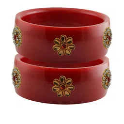 Vidhya Kangan Red Plastic Bangles-image-26