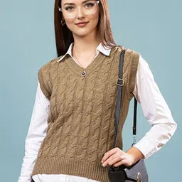 Chemistry Women Woollen Sweater Vest-picture-32