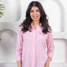 INAAYA JAIPUR Roll-Up Sleeves Cotton Top-image-25
