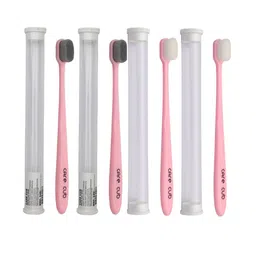 CARE CUB Set Of 4 Flat Ultra Soft Nano Bristles Toothbrush - Pink-18