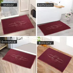 Kuber Industries Maroon 2 Pieces Anti-Skid Doormats image 5