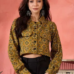 InWeave Women Floral Crop Open Front Jacket-image-95