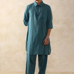 Moara Pathani Textured Pure Cotton Kurta with Dhoti Pants-picture-41