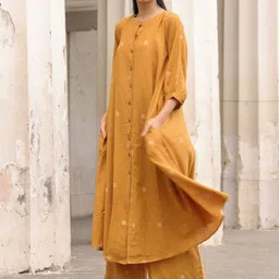 KALINI Geometric Printed A-Line Kurta With Palazzos image 5