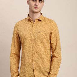 Turtle Men Spread Collar Relaxed Slim Fit Floral Printed Casual Shirt-image-44