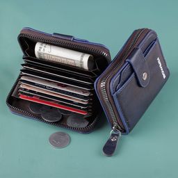 WATCHSTAR Men Zip Detail Leather Card Holder-22