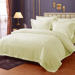 Enchant Home Platinum Stripe King Cream Striped Cotton King Bedsheet Set 2.74m X 2.74m-picture-12