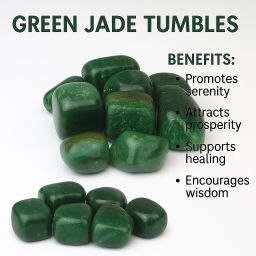 ababilcrystal GREEN JADE TUMBLE STONE Polished Angular Crystal Stone image 2