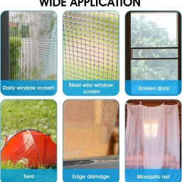 masox store Waterproof Sticky Netting Screen Anti-Mosquito Window Hole Patch Repair Tape K4 Insect Net image 4