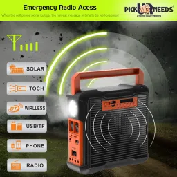 pick ur needs Solar Rechargeable Inverter With Bluetooth Speaker 3 LED Bulb USB Charge Support Torch image 4