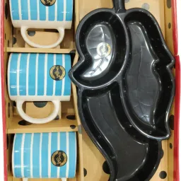 Pack of 1 Ceramic City Cafe Pudding Gift Set-44