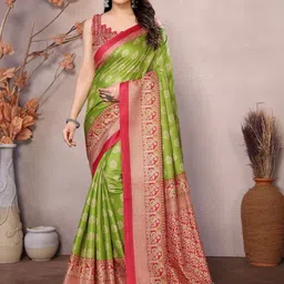 KALINI Kalamkari Printed Saree With Tassels-picture-39