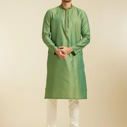 Diwas by Manyavar Ethnic Motifs Self Design Mandarin Collar Jacquard Straight Kurta-27
